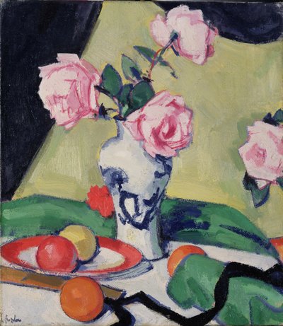 Natura morta con vaso giapponese e rose, c.1919 da Samuel John Peploe